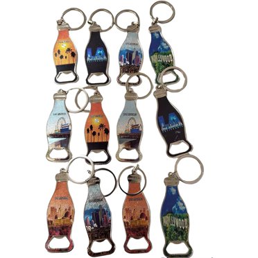 Set Of 12 Hollywood Pink Movie LA Keychains – Los Angeles Party Favors – All Occasion Key Rings By CLGIFT