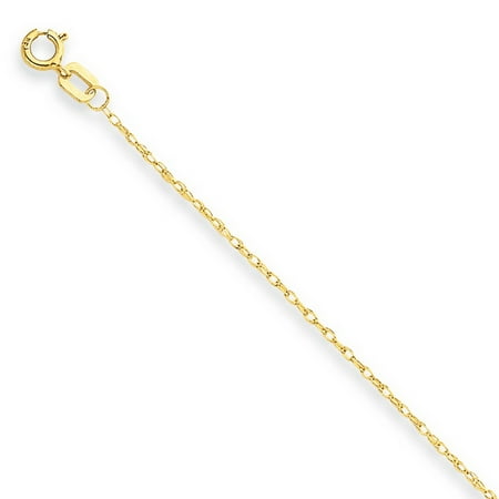 14k Carded Rope Pendant - 14k Yellow Gold 16in 1.00mm Carded Cable Rope Necklace Chain