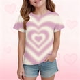 thumbnail image 2 of enyan Girls Tie Dye T Shirts Long Sleeve Love Graphic Tees Fall Cotton Tshirts Basic Tops 3-14 Years Sky Blue,10-11 Years, 2 of 5