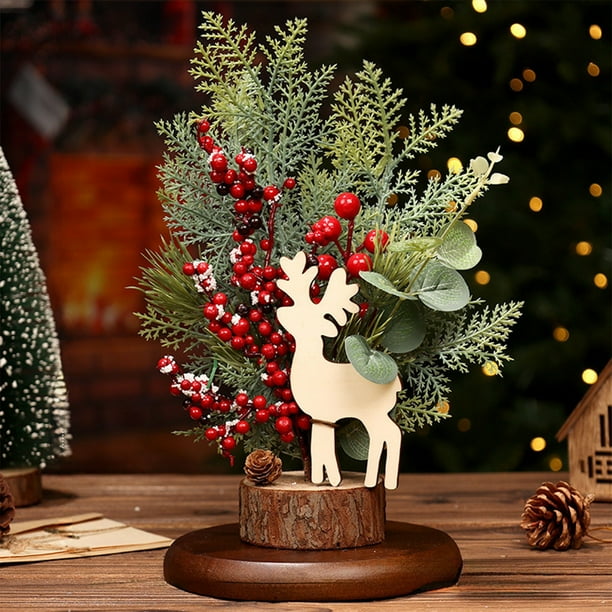 Adornos navideños, regalos navideños, mini árbol de Navidad de escritorio hecho de PVC para decoración navideña. Árboles decorativos de plástico.