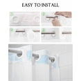 thumbnail image 5 of No Hook Shower Curtain with Snap in Liner, Blue Plaid Rose Flower Printing Hotel Shower Curtains for Bathroom, Washable Shower Curtain Liner Set with Mesh Top Window, 66"x72", 5 of 6