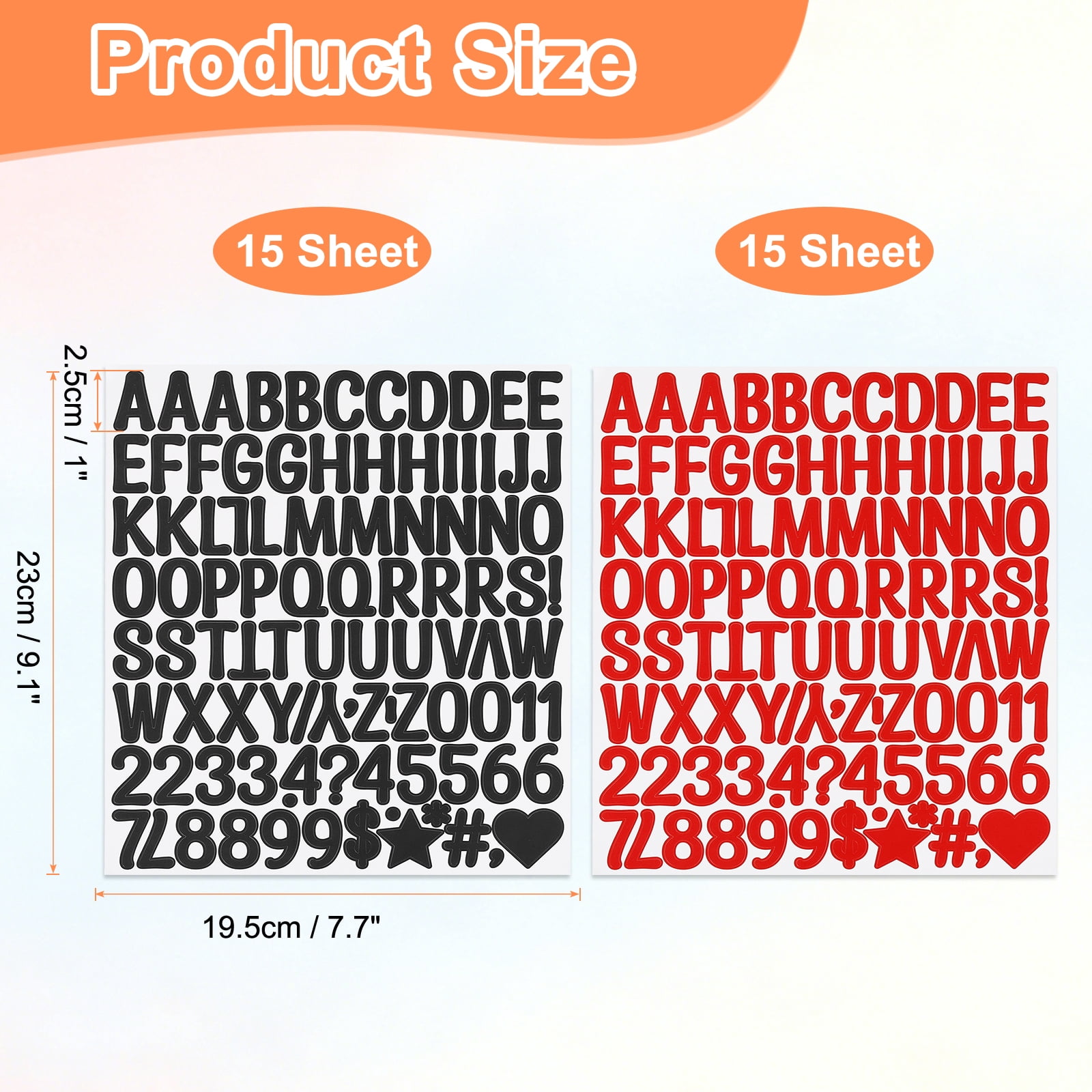 Uxcell 1 Inch Letter Stickers, 30 sheet Alphabet Number Stickers Self Adhesive Handwriting Vinyl Stick on Letters for Mailbox Number Scrapbooking Sign Bottles Craft, Black and Red