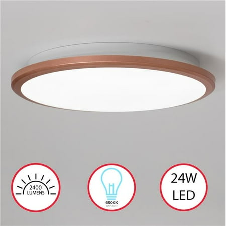 

Quickway Imports QI004034.M.GDPK 12 x 2 in. 24W Round LED Ceiling Light Fixture 6500K Sconce Flush Mount Lighting Golden Pink