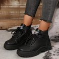 thumbnail image 4 of Tawop Womans Boots Thick Sole Lace Up Winter Waterproof Fall Black Boots Snow Boots, 4 of 5