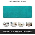 thumbnail image 5 of Junovo Soft Luxury Chenille Bathroom Mats, Non-Slip and Absorbent Throw Rugs for Bath Tub, Plush Microfiber Shower Rug,24"x60",Teal Blue, 5 of 7