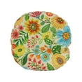 thumbnail image 4 of Blazing Needles 18-inch Round Patterned Spun Polyester Tufted Footstool Cushion, 4 of 4