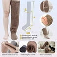 thumbnail image 2 of XZKING Over Knee High Fuzzy Sock Plush Slipper Stockings Furry Long Leg Warmers Winter Home Sleeping Socks,1 Pair Pink, 2 of 8