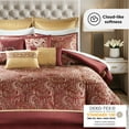 thumbnail image 4 of Regency Heights 24PCs Traditional Paisley Jacquard Comforter Set with Window Curtains,Room in a Bag,Queen,24 Pieces-Red, 4 of 7