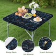 thumbnail image 4 of Math Equations Number Patterns Blue Pattern Square Fitted Tablecloth with Elastic Edge,Square Table Cover,Washable Elastic Table Cover for Home Kitchen Party Decor 34"x34", 4 of 6
