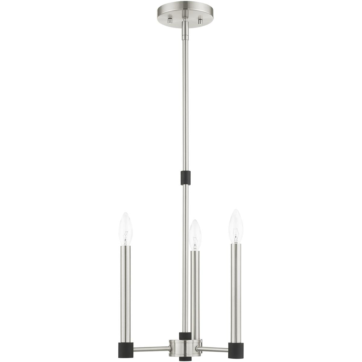 3 Light Brushed Nickel Chandelier with Steel base material