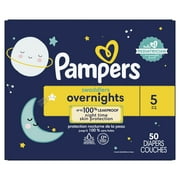 Pampers Swaddlers Overnight Diapers Size 5, 50 Count (Select for More Options)