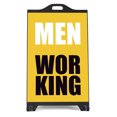thumbnail image 3 of M&T Displays Black Street SignPro Board, Weatherproof A-Frame Sidewalk Curb Sign with 2 24x36 inch Matt Laminated Anti-Glare MEN WORKING Sticker Signs, Folding Portable Double Sided, 3 of 11