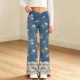 thumbnail image 5 of VIPOIN Girls' Boho Flare Pants Floral Print Vintage Y2K Style Bell Bottom Stretchy Trousers, 5 of 8