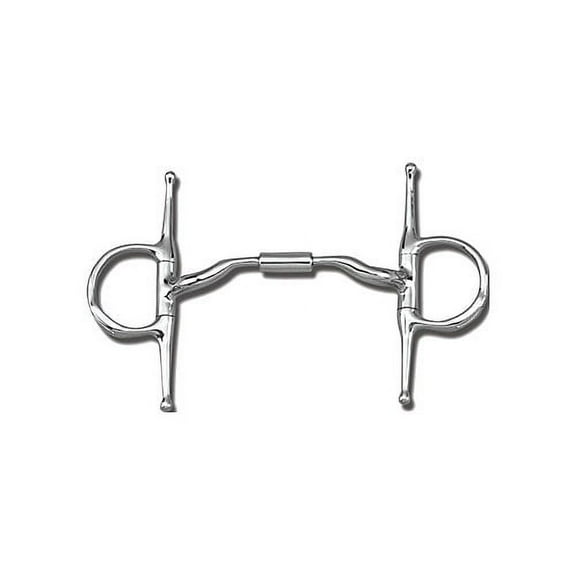 Myler Full Cheek with Hooks Low Port Comfort Snaffle MB 04 (Stainless Steel, 5")