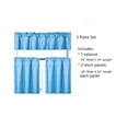 thumbnail image 2 of 3 pieces Kitchen window set 2 Curtain panels linen and 1 Valance Blackout Rod Pocket for Bathroom Home décor WK4 Teal blue color, 2 of 5