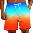 thumbnail image 5 of IYTR Mens Shorts Casual Elastic Waist Drawstring Beach Shorts with Pockets Lightweight Gradient Color Summer Casual Shorts Multicolor_B XXL, 5 of 7