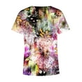 thumbnail image 4 of Hauts d'Été Grande Taille pour Femmes Tendance Femmes Blouse Imprimée d'Été T-Shirts Décontractés à Col en V Manches Courtes T-Shirts Hauts T-Shirt à Col en V Femmes en Liquidation, 4 of 5