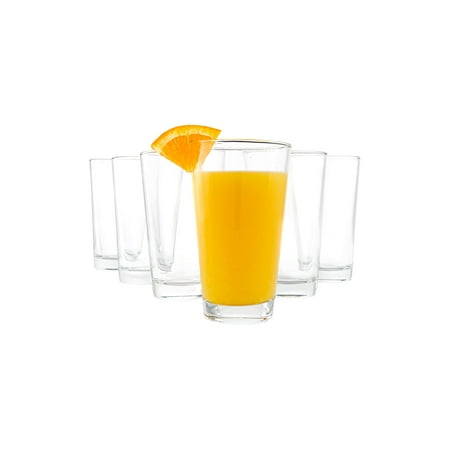 

Vikko 9.5 Ounce Water Tumblers | All Purpose Drinking Glasses Thick and Durable Construction Tapered Design Dishwasher Safe Set of Six Tall Glass Tumblers