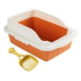 thumbnail image 4 of Gazechimp Open Top Cat with Scooper Bunny Deep Loo Cage Pet Litter Tray Pan Orange S 27x18x15CM, 4 of 8