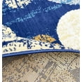thumbnail image 5 of Navy Blue Beige Ivory Polka Dot Geometric Circles Modern Contemporary Area Rug, 5 of 7