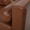 thumbnail image 6 of Modern Minimalist Fabric 3-Seater Sofa 220cm with Tufting and Wood Accents, 6 of 11