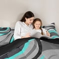 thumbnail image 5 of Feelyou Grey Cyan Abstract Ombre Bedding Comforter Set, Square Circle Geometric Twin Comforter Sets, Teen Kid Child Adult Reversible Bedding Set, Lightweight Room Decor, 2-Piece, 5 of 8