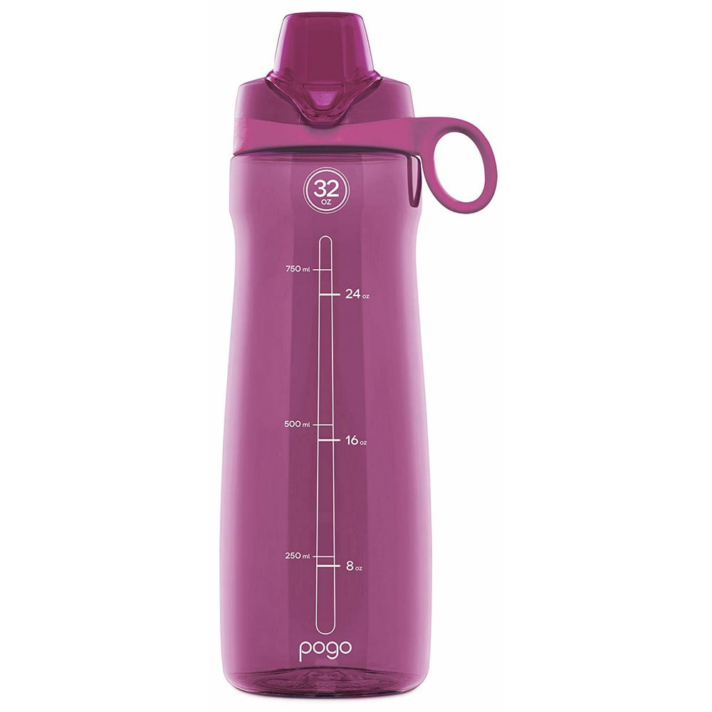 Pogo BPA-Free Plastic Water Bottle with Chug Lid, Fuchsia, 32 oz ...