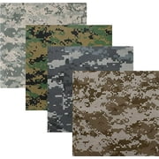 4-12 Pack camouflage Double Sided Bandana 100% COTTON Handkerchief Head Wrap