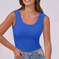 thumbnail image 4 of BLVB Summer Womens Tank Tops Clothes Square Neck Slim Fitted Sleeveless Shirts for Women Ribbed Basic Top, 4 of 6