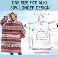 thumbnail image 4 of Oversized Wearable Blanket Hoodie,Red Christmas Folk Pattern Sherpa Blanket Hoodie with Super Pockets,Super Warm Fuzzy Pullover for Women & Men, 4 of 6