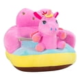 thumbnail image 3 of Infant Support Seat Sofa Plush Soft Animal Shaped Baby Learning Chair 3-16 Months Baby Unpadded Cotton Seat (pink unicorn), 3 of 5