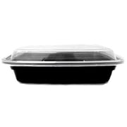 24 oz. Black Rectangular Microwaveable Food Take-Out Containers w/Lid ( pack of 25 )