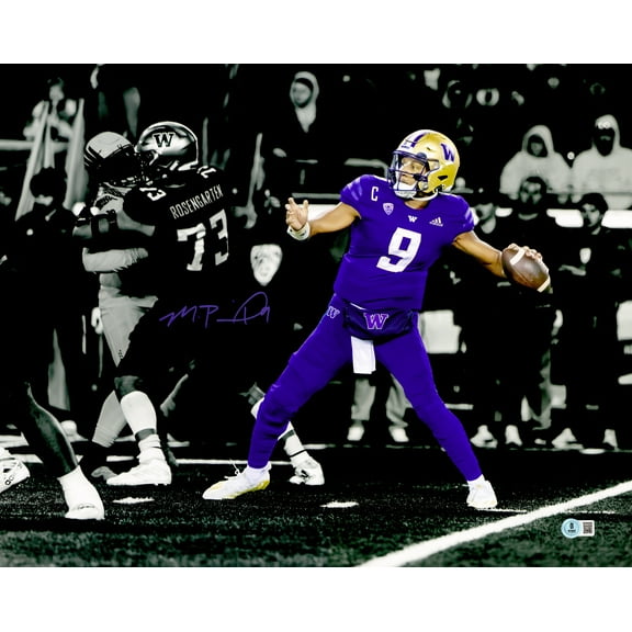 Michael Penix Jr. Autographed 16x20 Photo Washington Huskies Beckett BAS Witness 242583