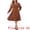 Caramel, variant on Plus Size Swiss Dots Wrap V Neck Knee Length Dress 4X Caramel