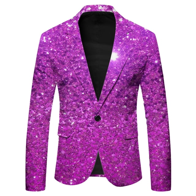 WEAIXIMIUNG Carnival Mens Long Sleeve Lapel Button Button Suit Jacket Large Size Print Jacket Pocket Mens Business