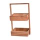 thumbnail image 5 of Estante de ducha de pie, estante de almacenamiento de 2 niveles, estante para mostrador, elegante estante de madera con asa para baño, oficina,, 5 of 8