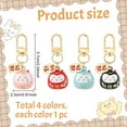 thumbnail image 2 of 4 Pcs Lucky Cat Keychains 4 Colors Lucky Cat Bell Charms Japanese Style Brass Hanging Kitty Pendants for Car Bag Hanging Ornaments for DIY, 2 of 7