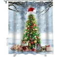 thumbnail image 2 of Christmas Tree Fabric Shower Curtain for Bathroom,Xmas Snowflakes Snowman Custom Shower Curtain Set with Hooks,Xmas Theme Luxury Bathroom Curtains Waterproof Polyester Bathroom Accessories,36x72inch, 2 of 5
