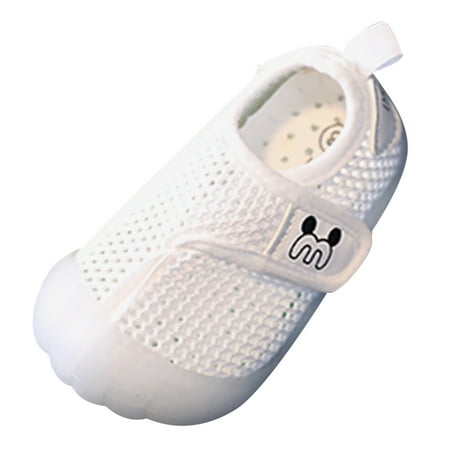 

Baby Infants Sneakers Baby Walking Shoes With Breathable Mesh Design And Hook&Loop Straps Non-Slip Low Top Simple Solid Color Suitable For Daily Wear