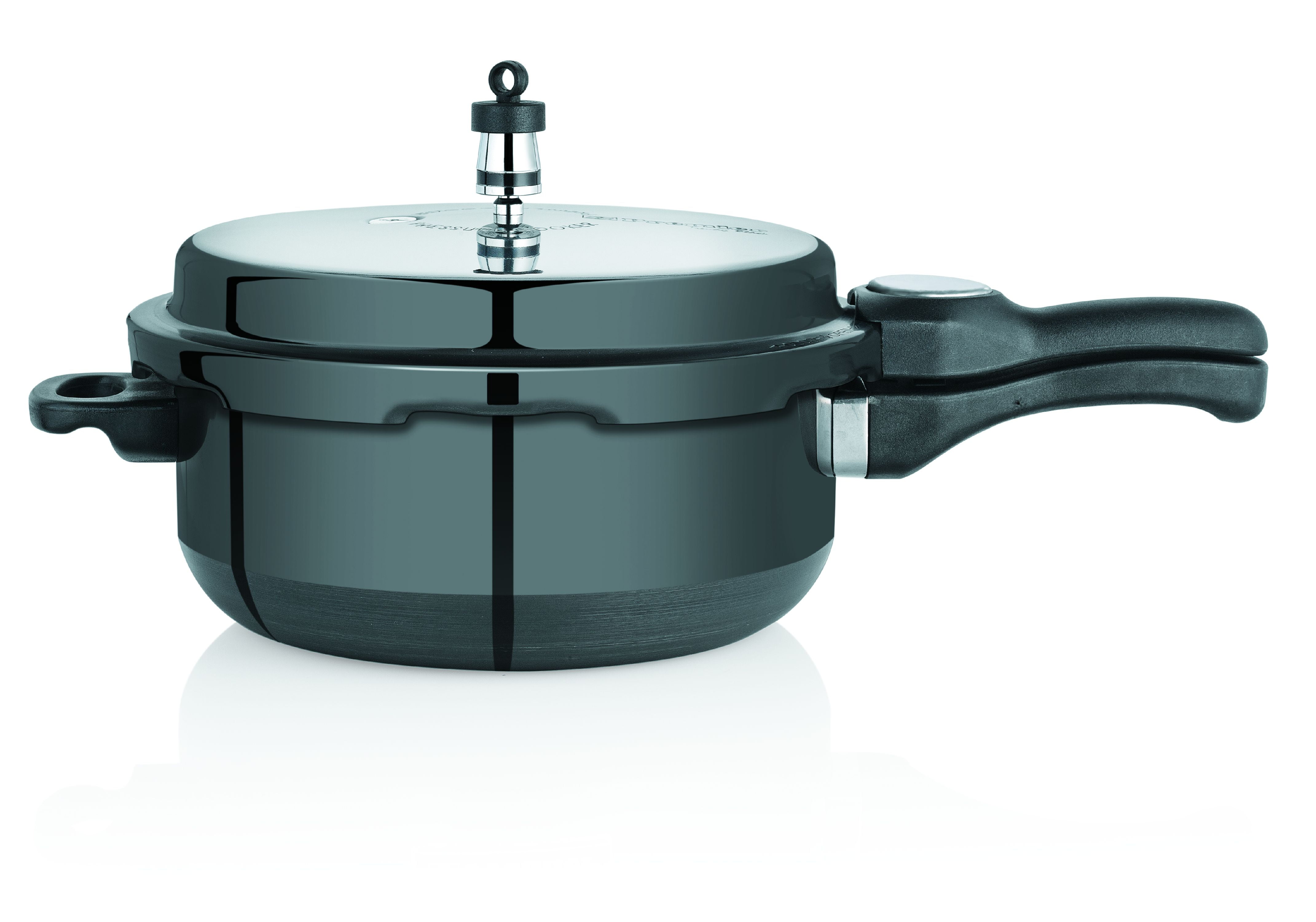 Premier Aluminum Trendy Black Cucina Pressure Pan Induction Bottom