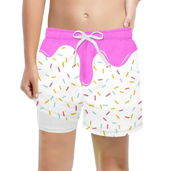 Boys Sports Mesh Shorts - Ice Cream Light Pink 5 - 6 Years