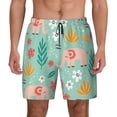 thumbnail image 3 of Uemuo Elephant and Flowers Pattern Mens Swim Trunks Quick Dry Board Shorts with Mesh Lining, Stretch Beach Shorts Quick Dry No-Chafing Board Shorts-3X-Large, 3 of 9