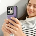 thumbnail image 6 of Magnetic Slim Fit Case for Motorola Edge 50 Ultra/Moto X50 Ultra with Detachable Credit Card Holder Slot, Scratch Resistant Ultra-Thin Case for Motorola Edge 50 Ultra. TCK-Retro Purple, 6 of 14