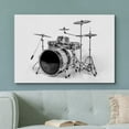 thumbnail image 2 of wall26 Framed Canvas Print Wall Art Black &amp; White Chrome Drum Set Music Instruments Photography Realism Bohemian Scenic Relax/Calm Dark for Living Room, Bedroom, Office - 32"x48", 2 of 5