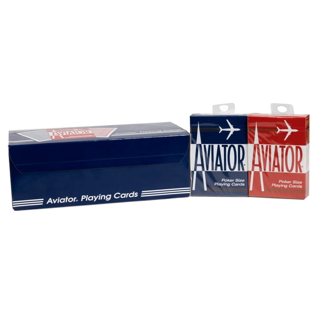 Juego de cartas Aviator Standard Index, paquete de 12, rojo