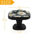 thumbnail image 4 of 4 Pcs Cabinet Handle Drawer Pulls Watercolor Daisies Knobs with Screws Square Furniture Office Cabinet Knob Decoration, 4 of 7