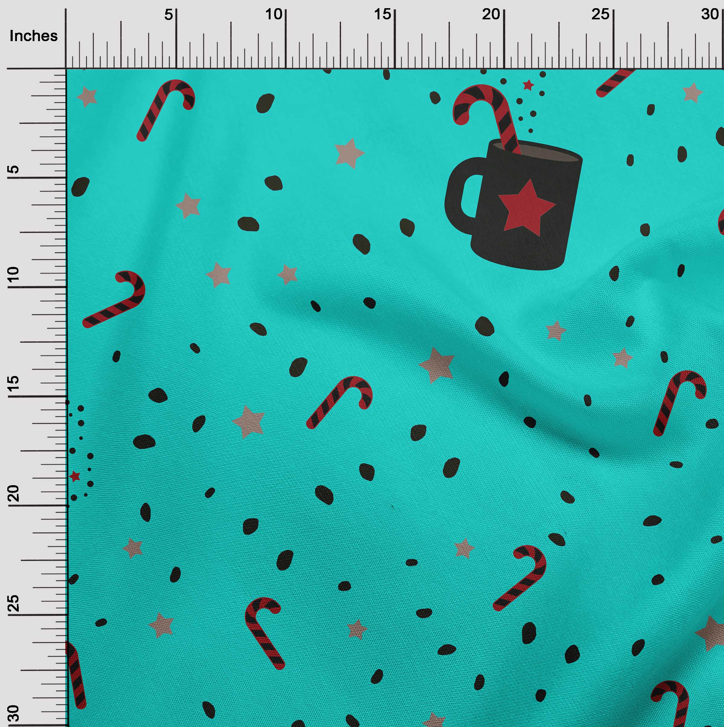 oneOone Cotton Poplin Twill Dusty Teal Green Fabric Christmas Fabric For Sewing Printed Craft Fabric By The Yard 56 Inch Wide