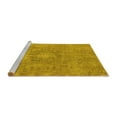 thumbnail image 2 of Ahgly Company Machine Washable Indoor Square Oriental Yellow Industrial Area Rugs, 6' Square, 2 of 4