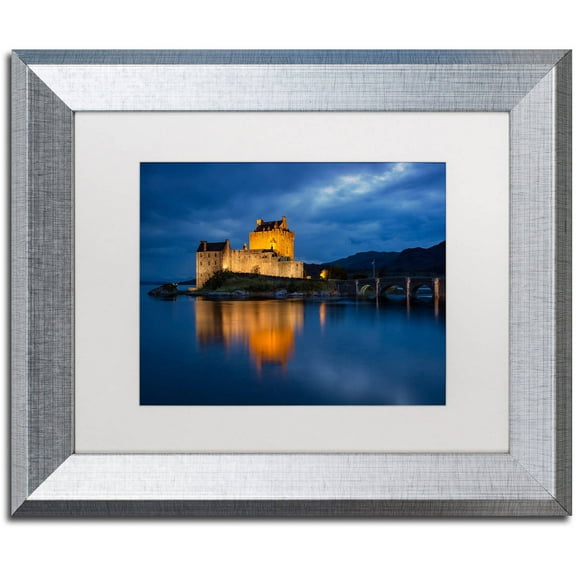 Trademark Fine Art "Eilean Donan Castle" Canvas Art by Michael Blanchette Photography White Matte, Silver Frame