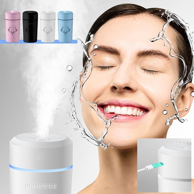USB Humidifier for Desk - 500ml Large Capacity Quiet Misting for Home, Office, or Bedroom